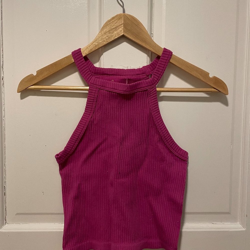 Pink cropped tank top size XS/S